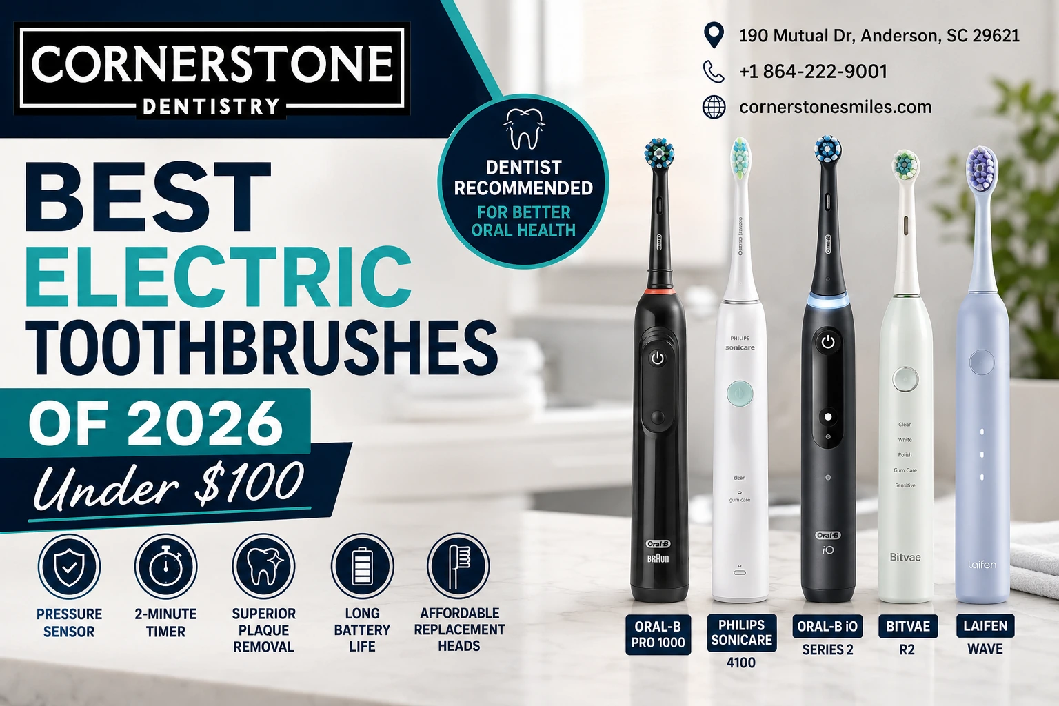Cornerstone Dentistry Best Electric Toothbrushes 2026 Under 100 1 Best Electric Toothbrushes of 2026 Under $100