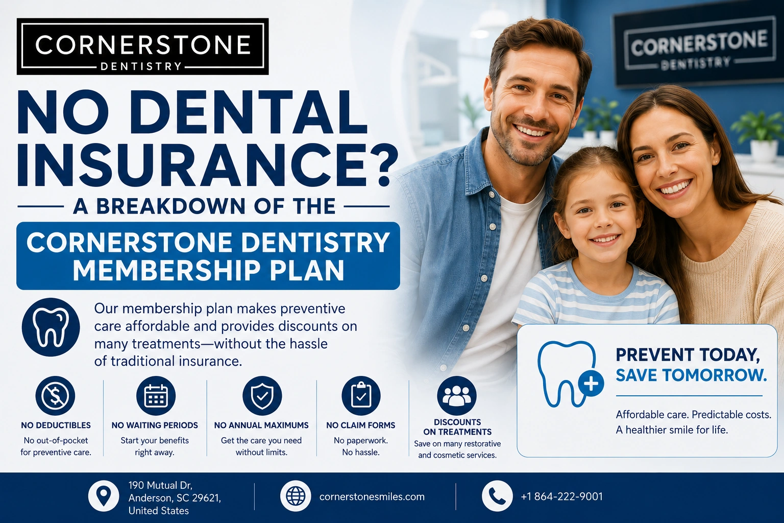 Cornerstone Dentistry Membership Plan Banner 1 No Dental Insurance? A Breakdown of the Cornerstone Dentistry Membership Plan