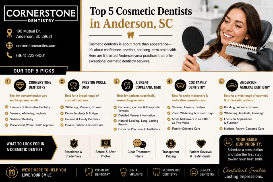 top 5 cosmetic dentist in anderson sc