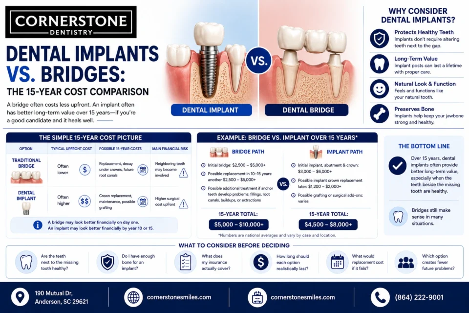 Dental Implants vs. Bridges: The 15-Year Cost Comparison