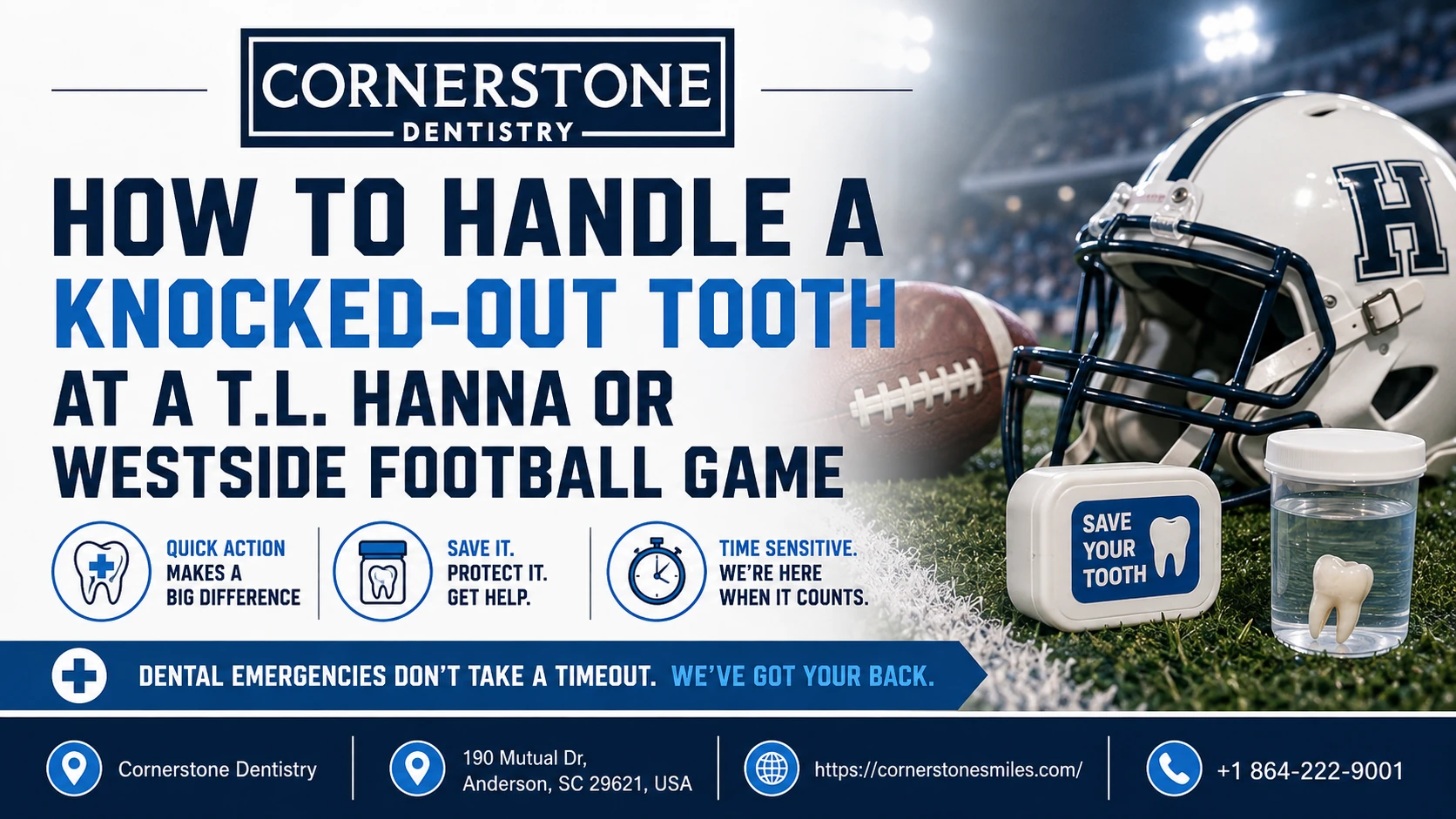 how to handle a knocked out tooth featured 1 How to Handle a Knocked-Out Tooth at a T.L. Hanna or Westside Football Game