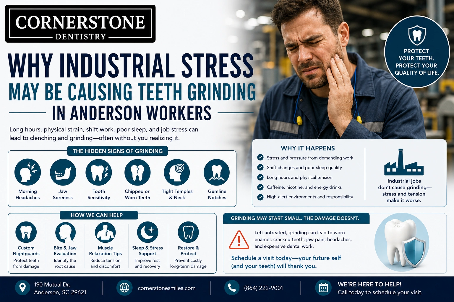 Industrial stress teeth grinding